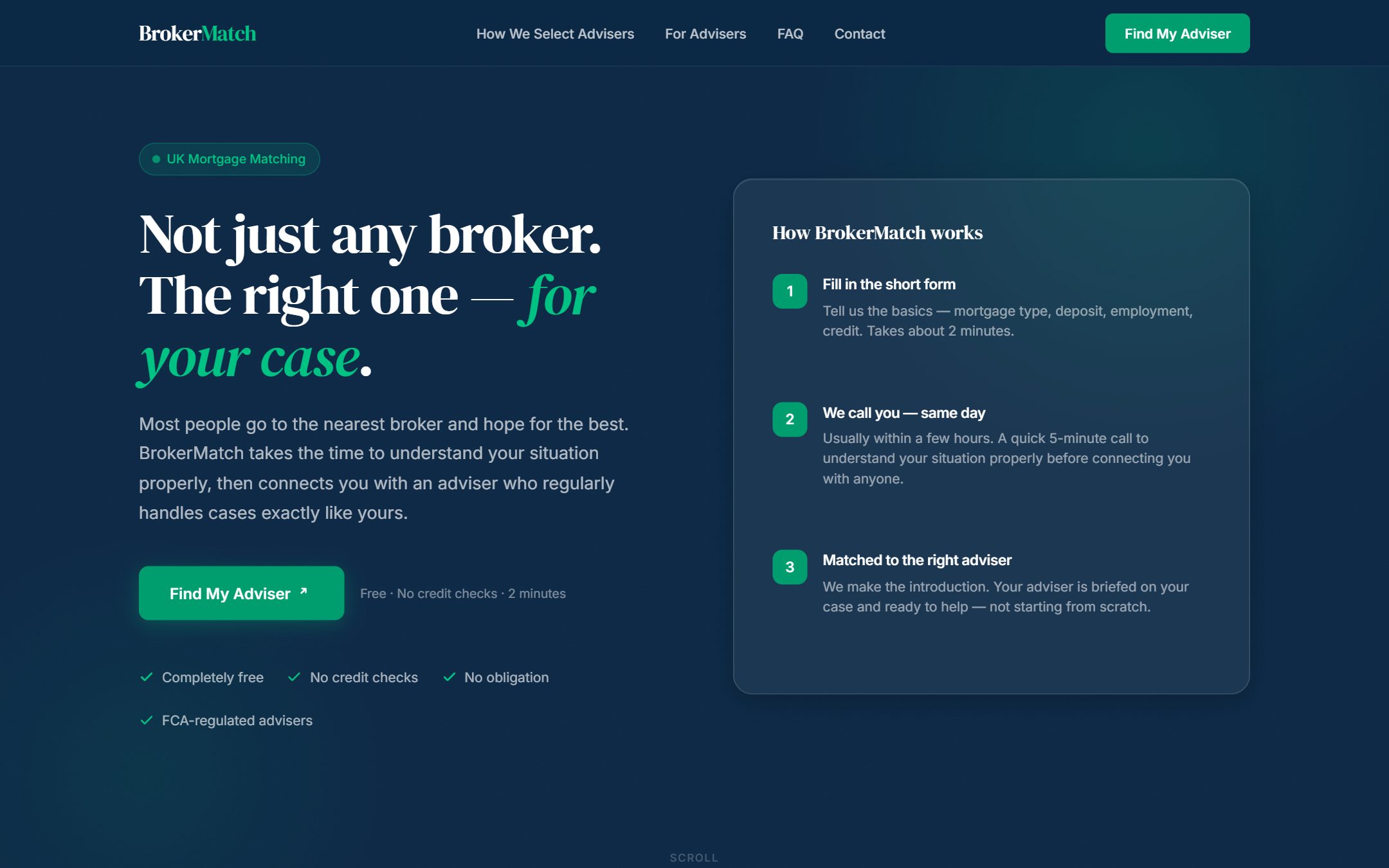 BrokerMatch, mortgage adviser matching