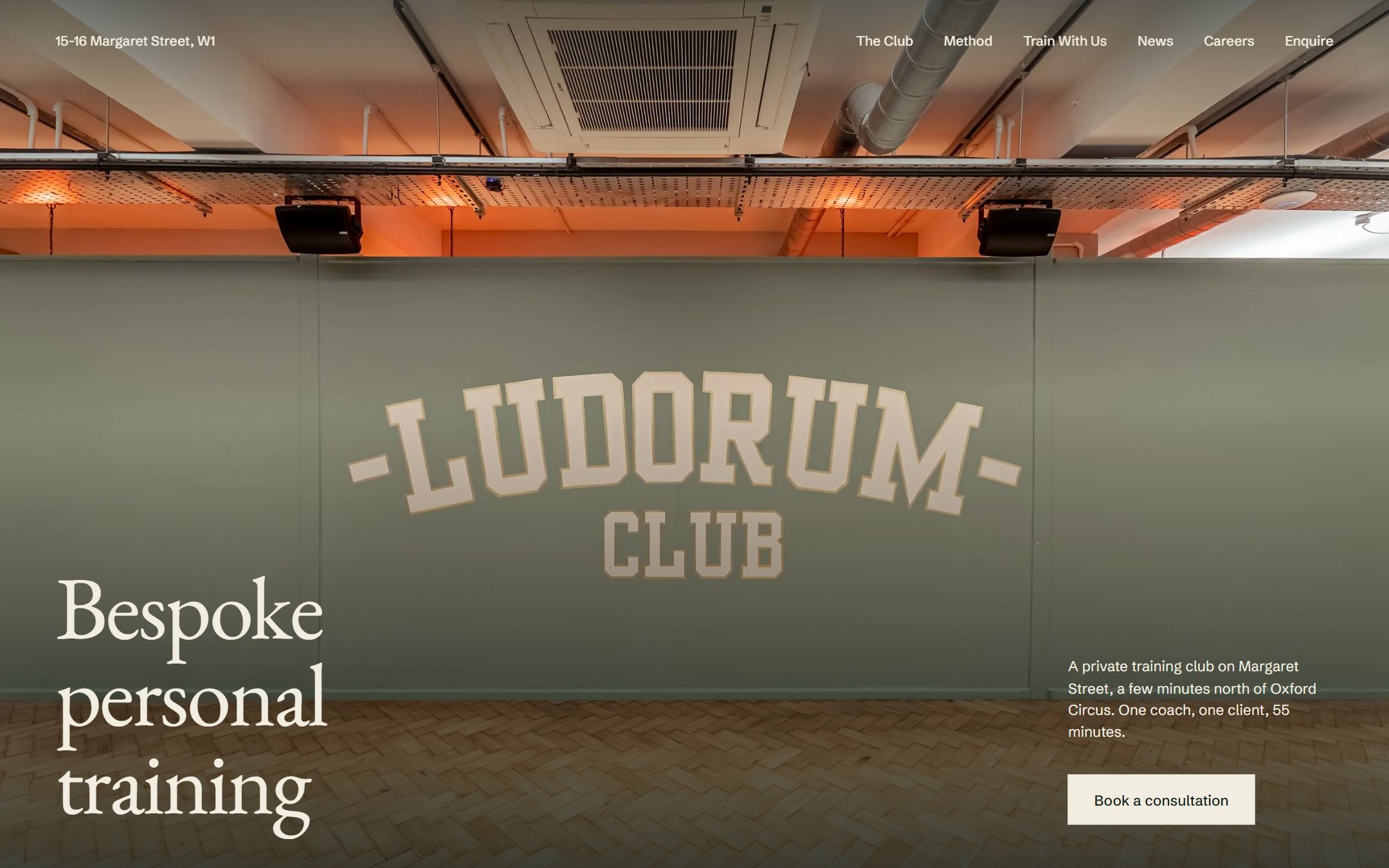 The Ludorum Club, a private personal training club in London W1, web design and development by Meko