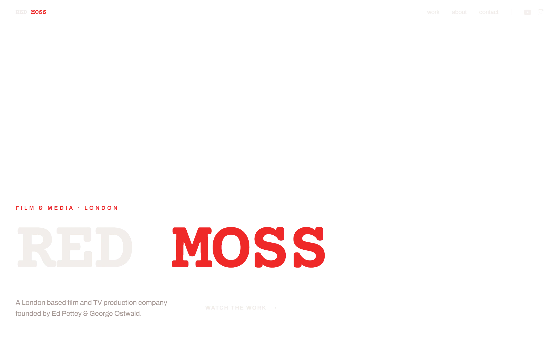 Red Moss, a London film and media studio making original comedy and drama, web design and development by Meko