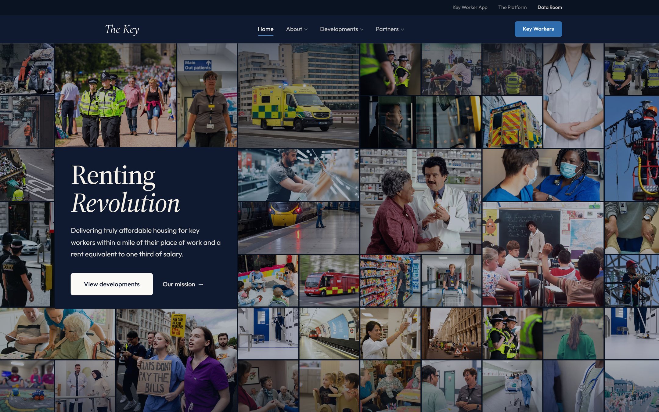 The Key, an affordable housing platform for London key workers, web design and development by Meko